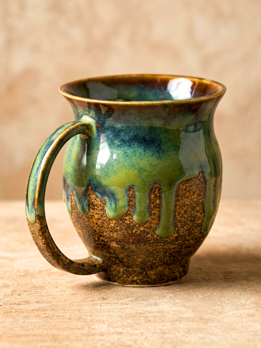 Forest Drip Glaze Mug